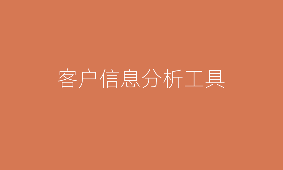 客户信息分析工具