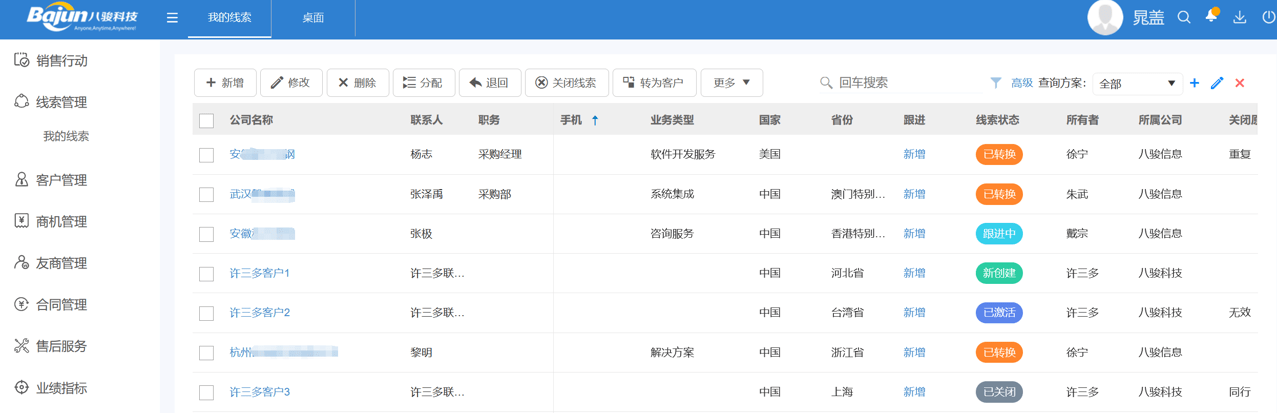 线索管理
